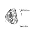 Eueavan Flower of Life Ring Stainless Steel Sacred Geometry Archangel Metatron Ring Adjustable Amulet Jewelry Gift - Image 26