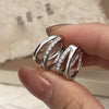 Silver Hoops Earrings for Women Simple Irregular Versatile Round Circle Earrings Prevent Allergy Jewelry Party Gift - Image 14