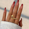 Creative Irregular Geometric Ball Open Ring for Women Men Punk Gold Color Line Adjustable Couple Finger Ring Jewelry Accessories - Image 1