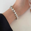 Silver Punk Bangle Pearl Star Love Heart Geometric Golden Bracelet For Woman Girl Jewelry Gift - Image 10