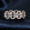 Large Row Flashing Zircon Ring Men And Women Hip-Hop Chain Type Stamp Jewelry Wedding Party Birthday Gift - Image 2