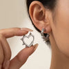 Creative Hip-Hop Rivet Heart Hoop Earrings For Women Stainless Steel Geometric Ear Buckle Piercing Cool Rock Punk Stud Jewelry - Image 2