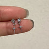 6PCS Kpop Gothic Zircon Crystal Star Corss Stud Earrings Set For Women Punk Sweet Cool Party Aesthetic Y2K Jewelry - Image 2