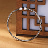 Personality Silver Jewelry Thai Silver Stranded Teeth Double Bead Pearl Simple Bracelet - Image 4