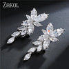 Leaf Zircon Drop Earrings for Women White Gold Color Marquise Crystal Bridal Earring Wedding Party Jewelry - Image 7