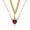 2PC Gothic Punk Sword Heart Creative Two Tone Couple Necklace Ladies Sparkling Heart Dagger Pendant Jewelry Gift - Image 9