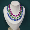 Color Shiny Glass Crystal Inlaid Short Necklace Ladies Party Simple Ball Charms Crystal Lock Bone Chain Jewelry - Image 1