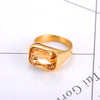 Rectangular Cubic Zirconia Stainless Steel Ring in Multiple Stone Colors - Image 20