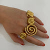 Stainless Steel Conch Croissant Glossy Spiral Twisted Chunky Open Rings for Women Summer Beach Holiday Jewelry - Image 3