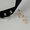 Silver Color Bowknot Stud Earrings for Women Elegant Ribbon Hanging Earring Party Jewelry Accessories - Image 2