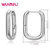 Silver Earrings Statement Heart Star Square Round Geometric Hoop Flexible Earwire Leverback Women Jewelry - Image 7
