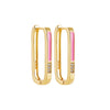 Cute Enamel Pink Geometric Round Heart Hoop Earrings Minimalist Gold Color Copper CZ Zirconia Hoop Huggies Korean Jewelry Gifts - Image 8