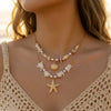 3pcs/set Bohemian Pearl Starfish Pendant Necklace for Women Irregular Blue Stone Beads Link Chain Beach Party Jewelry - Image 10