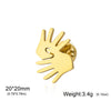 Stainless Steel Brooch Set with Brazilian Sign Language Hand Gestures Fit for Deaf Community Sign Language Fans Daily Wear Gift - Image 6