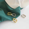Silver Geometric Minimalist Square Hoop Earring for Women Small Circle Huggies Zircon Ear Buckles Jewelry - Image 6