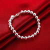 Silver Bracelets necklace Jewelry set for Women 8MM beads chain Girl Party Gifts - Image 2