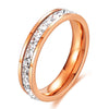 Square Zircon Stainless Steel Ring White Zircon Engagement Party Accessories Geometric Couple Custom Ring - Image 9