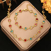 Eilieck 316L Stainless Steel Round Sparkling Zirconia Necklace Bracelet Set For Women Jewelry Set Holiday Gift - Image 9