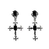 Yupsk Punk Black Crystal Stone Cross Drill Drop Earring for Women Girls Halloween Jewellery Statement Jewelry Gift - Image 6