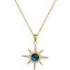 Zircon Blue Starry Sky Sun Pendant Necklace For Women Men Stainless Steel Planet Sun Flower Choker Aesthetic Jewelry - Image 2