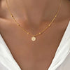 Silver Shiny Round Beads Halo Zircon Necklace For Women Engagement Wedding Jewelry - Image 6