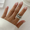 Creative Design Ccb Small Ball Ring for Women Men Irregular Metal Open Finger Ring Couple Punk Jewelry - Image 7