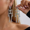 Light Full Rhinestone Skull Earrings for Women Exaggerated Skeleton Pendant Earrings Halloween Party Jewelry Gift - Image 11