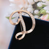 Women Rhinestone Brooch A-Z English Letter Gold Color Metal Pins Crystal Alphabet Jewelry Shirt Clothes Accessories Gift - Image 5