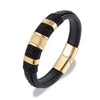 Men\\\\\'s Classic Black Leather Bracelet Metal Magnetic Buckle Bracelet Jewelry Casual Daily All-Match Jewelry - Image 12
