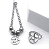 Stainless Steel Pentagram Pentacle Star Necklace for Women Men Punk Hoop Earrings Ring Bracelet Jewelry Set Conjuntos De Joyas - Image 9