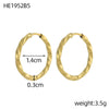 Carlidana Chic Simple Hoop Earrings Simple Women Earrings Stainless Steel Gold Plated Twisted Circle Huggies Earring - Image 12