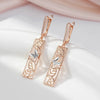Rose Gold Color Square Long Dangle Earrings for Women Silver Plated Jewelry Daily Wearing - Image 2