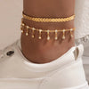 Boho Anklet Foot Chain Summer Bracelet Tassel Star Crystal Pendant Charm Anklet Sandals Barefoot Beach Foot Bridal Jewelry - Image 5