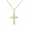Hecheng, Crystal Shiny Zirconia Cubic Zircon Necklace Pendant Cross Jesus Christ Gold Colour Jewelry Gift for Women - Image 8