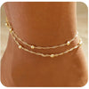 Gold Anklets Bracelets for Women Gold Plated Stainless Steel Dainty Layered Anklets Bracelets Set Jewelry Gift - Image 8