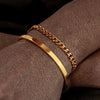 2pcs Stackable Bracelets for Men Teens, Open Cuff Bangle, Twisted Rope Figaro Chain Cuban Link Chain Bracelets Set - Image 15