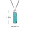 Turquoise Pendant Necklace for Men, Stainless Steel Box Chain Geometric Square Compass Stone Vintage Jewelry Gift - Image 8