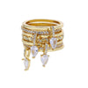 Tear Drop 7 Pcs Stacking Engagement Band Ring For Women Iced Out Micro Paved CZ Gold Color Stack Finger Jewelry - Image 2