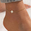 Silver Plated Four Leaf Clover Zircon Anklet for Women Simple Adjustable Ankle Chain Summer Vacation Jewelry Gift - Image 6
