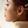 Classic Stainless Steel Hoop Earrings for Women Jewelry Needle Three Row Simply Design Metallic Earring Gifts - Image 5