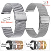 18mm 20mm 22mm 24mm Bands Universal Replacement Straps Women Men Wristband Silver Bracelet 0.6/1.0mm Mesh Milanese Metal Strap - Image 1