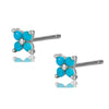 Silver Rainbow Tassel Four Petal Flower Drop Stud Earrings for Women Sweet Girl Ear Bone Jewelry Accessories - Image 40