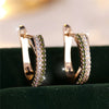 Female Red Zircon Stone Clip Earrings Charm Gold Color Wedding Jewelry For Women - Image 5