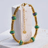 Colorful Stone Beads Chain Bohemia Stainless Steel Gold Color Metal Bracelets Jewelry Gift for Women - Image 32