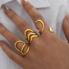 Stainless Steel Irregular Wave Rings For Women Creative Gold Color Adjustable Open Ring Female Jewelry Punk Rapper Gifts - Image 4