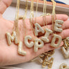 Stainless Steel Bubble Letter Necklace for Women Girls Shiny Zircon Rhinestone Alphabet 26 A-Z Dainty Balloon Choker - Image 1