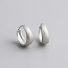 Silver Matte Minimalism Unisex Huggies Ear Hoops Earrings for Women Gothic Piercing Men's Jewelry - Image 19