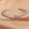 Yupsk Classic Shiny Knotted Cubic Zirconia Open Bracelets For Women Men Sliver Gold Color Wedding Party Jewelry - Image 1