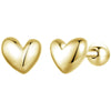 Silver Mini Heart Stud Earrings Platinum Plated Simple Glossy Earrings for Women Sweet Jewelry Gift - Image 7