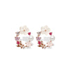 Y2k Pink Crystal Flower Pearl Butterfly Ear Studs Summer Korean Hoop Earrings For Women Jewelry Gift - Image 6